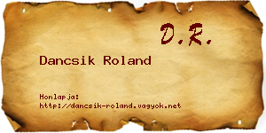 Dancsik Roland névjegykártya